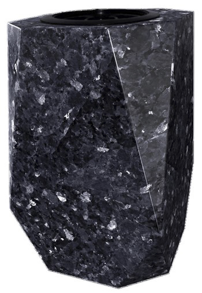 vase en granit labrador bleu